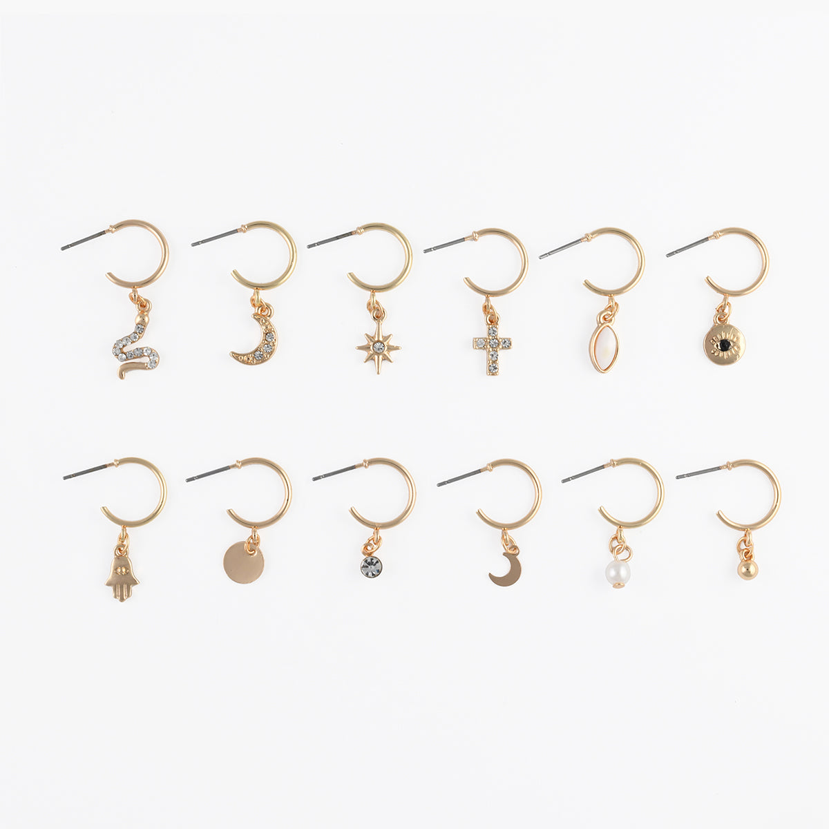 Set x12 petites créoles dépareillées