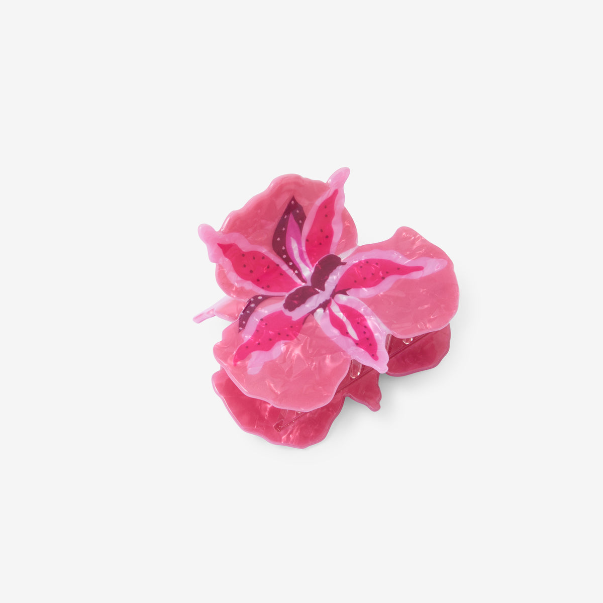 Pince à cheveux fleur rose