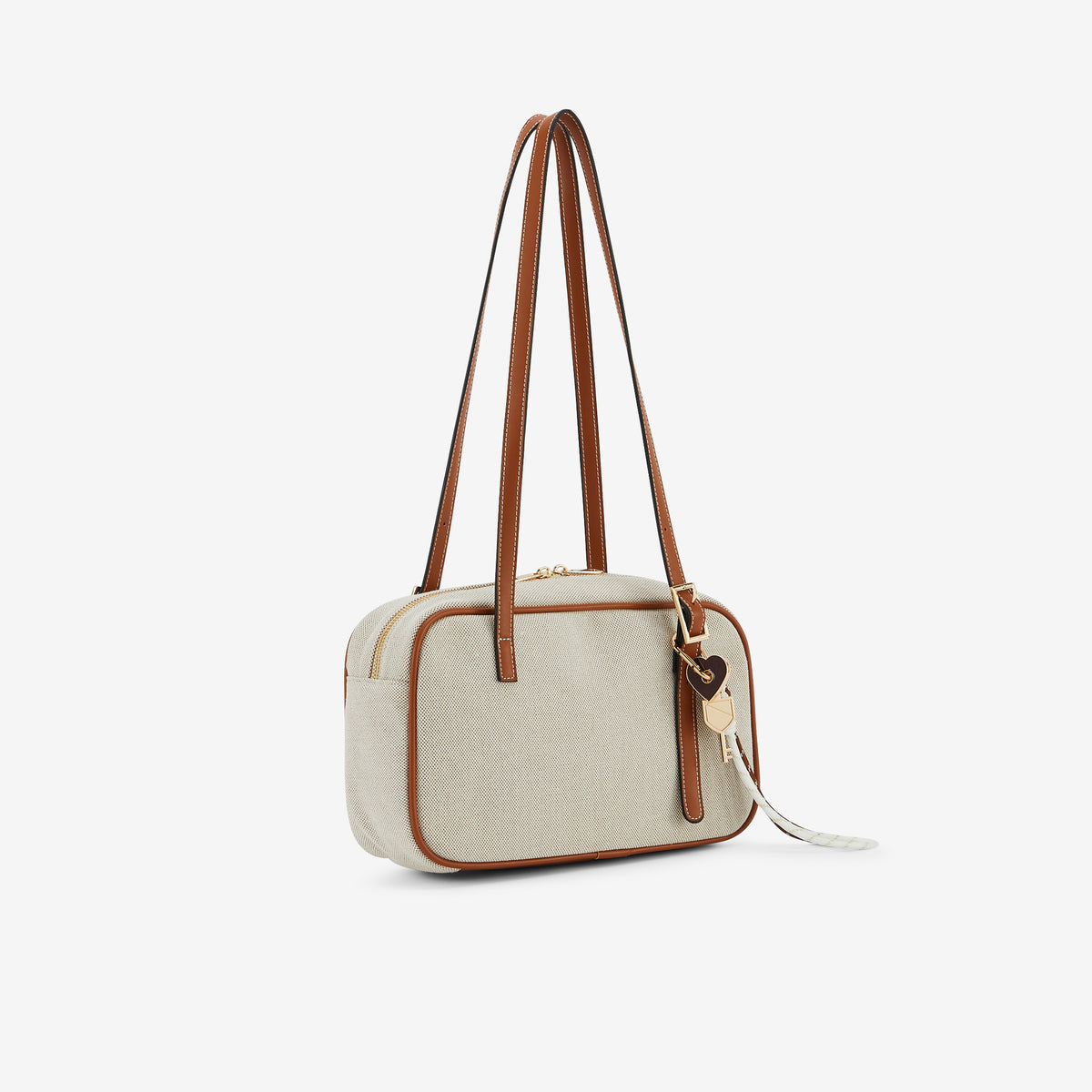 Sac bowling écru et camel