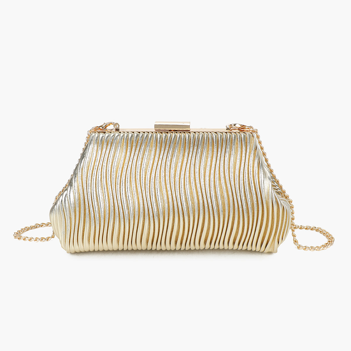 Minaudière métallisée dorée