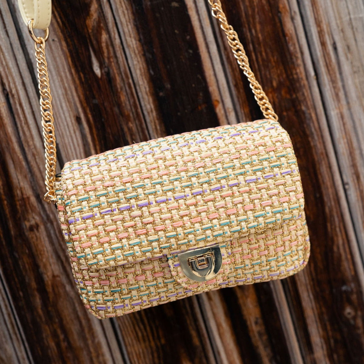 Sac texturé multicolore à bandoulière