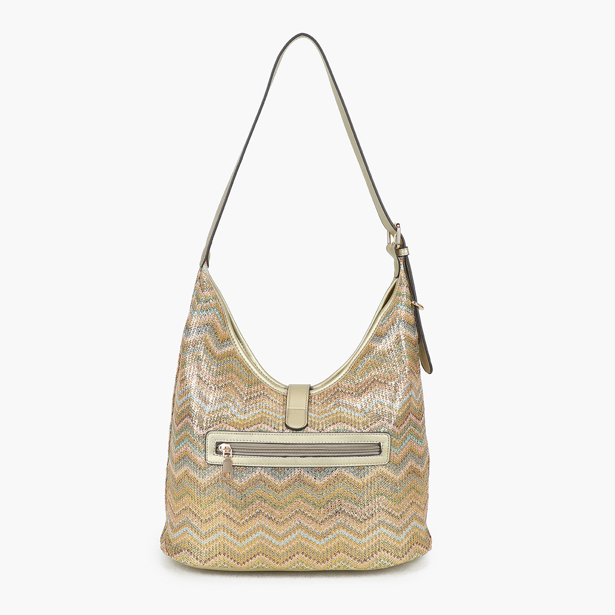 Sac hobo multicolore à motif géométrique