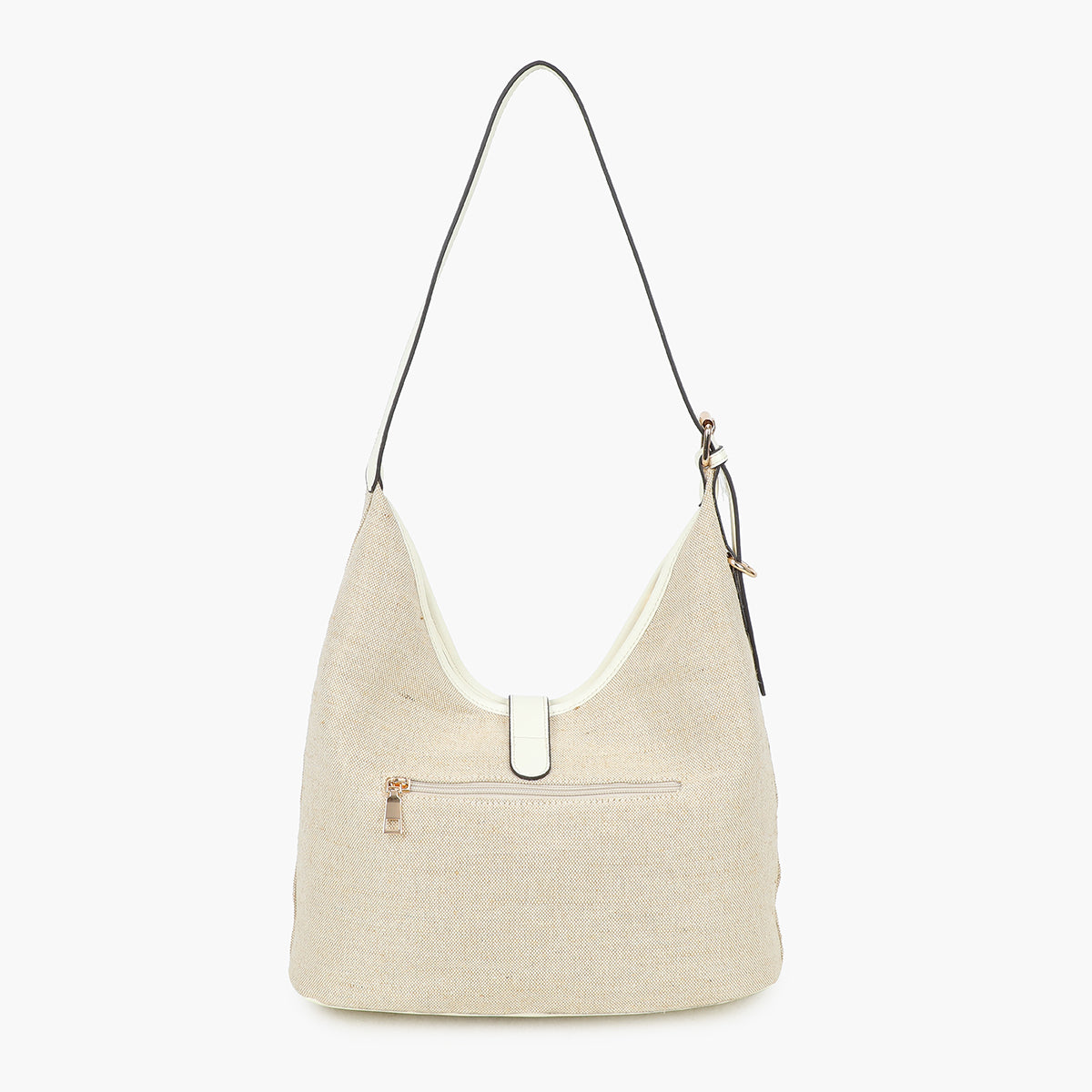 Sac hobo en textile écru