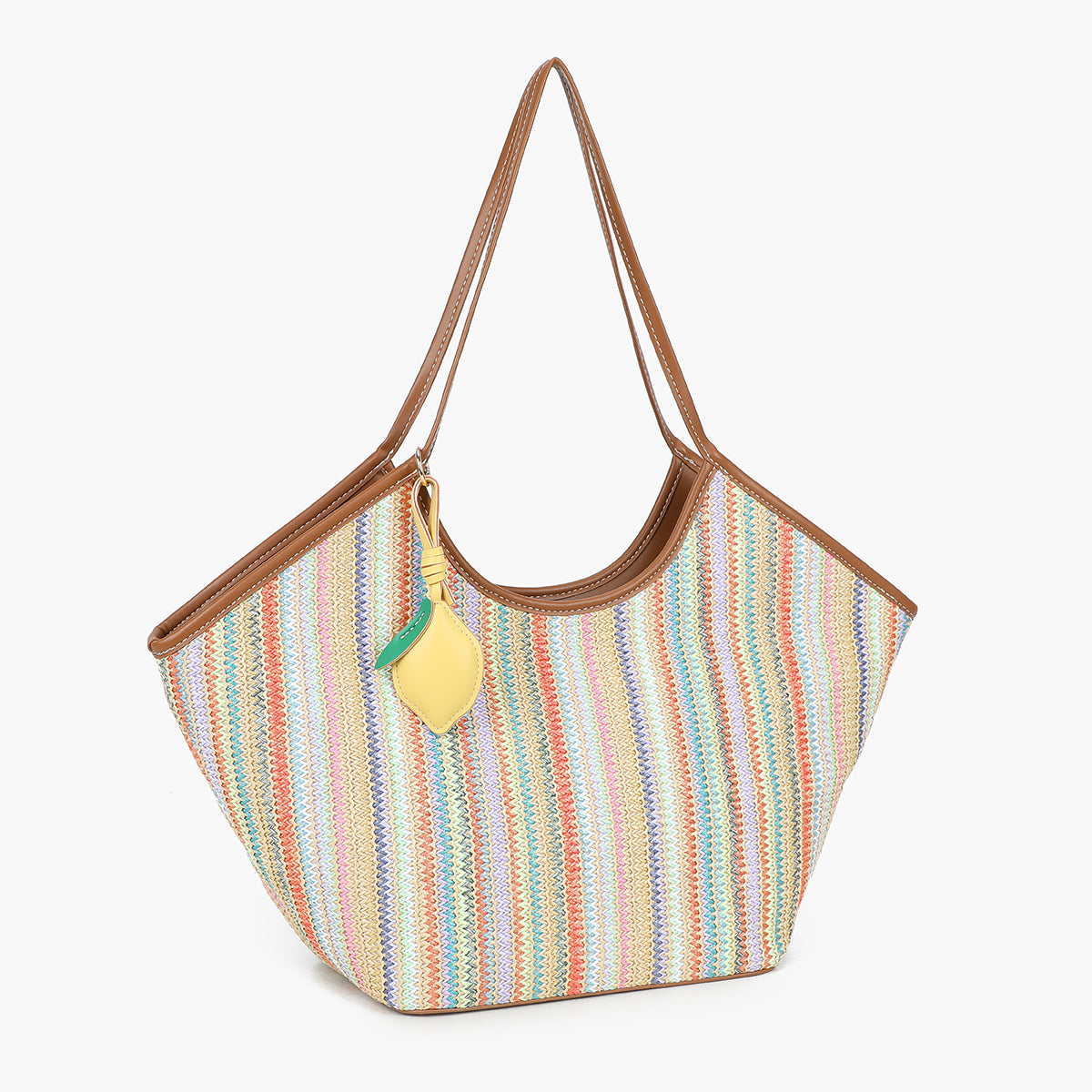 Cabas à rayures multicolores