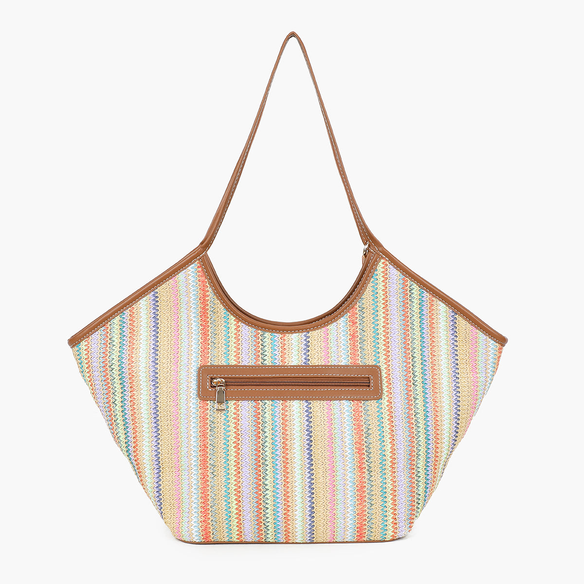 Cabas à rayures multicolores