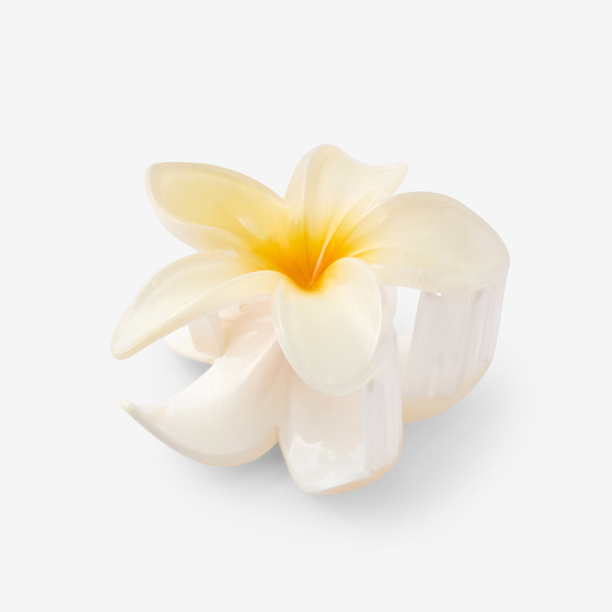 Pince fleur tropicale blanche et jaune