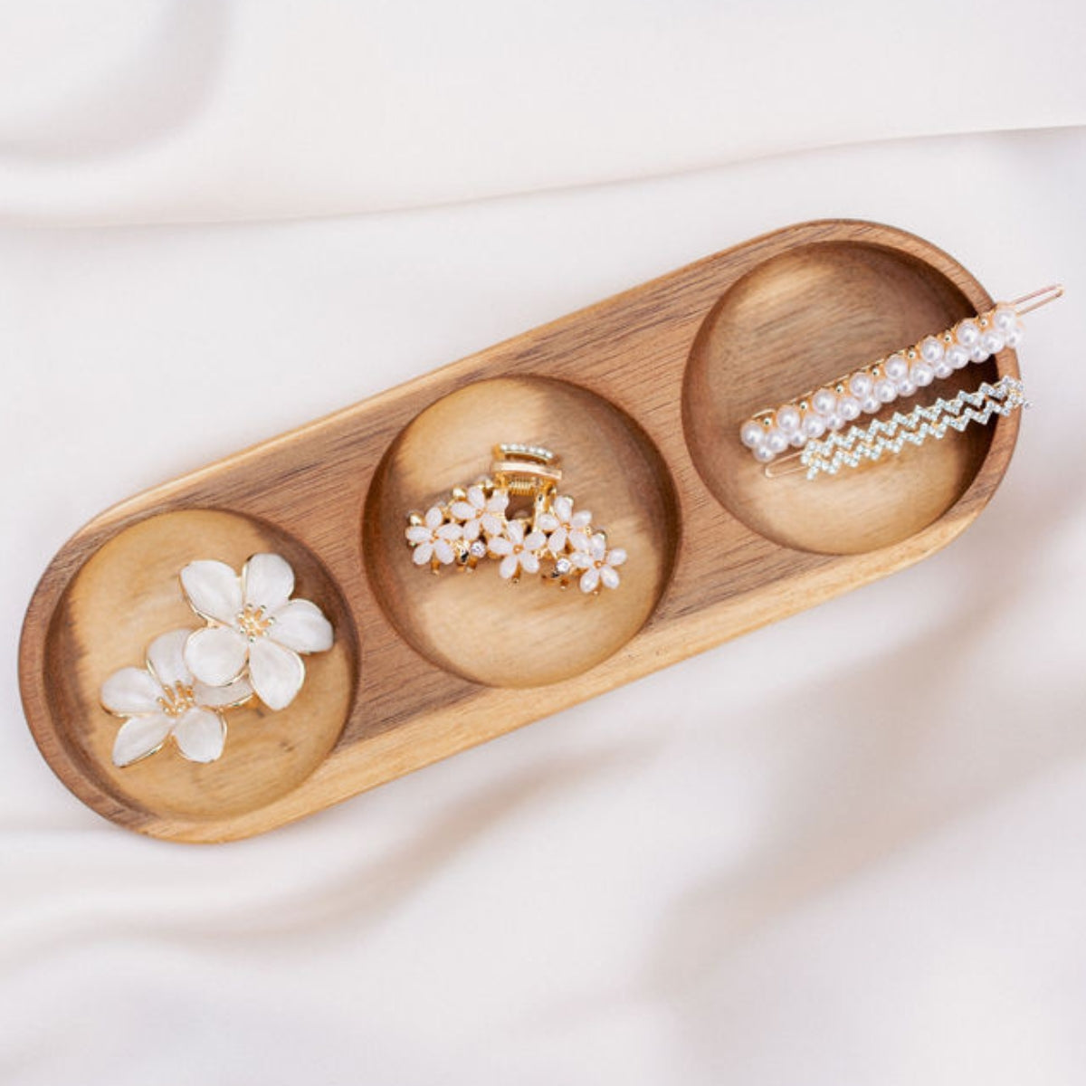 Set de 2 pinces en perles et strass