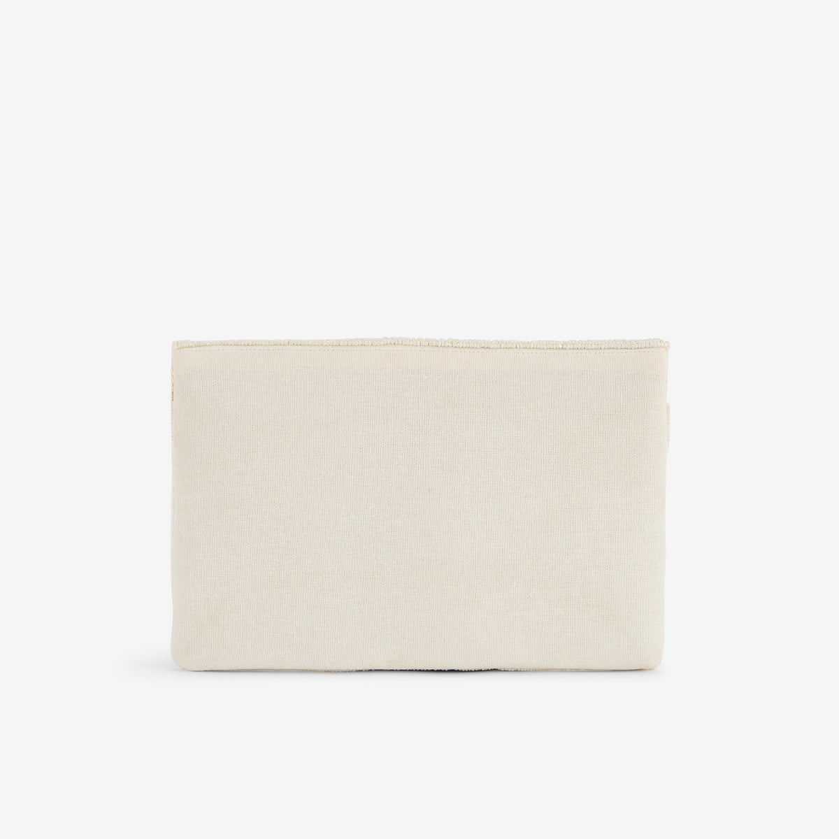 Pochette en perles de rocaille ivoire et dorées
