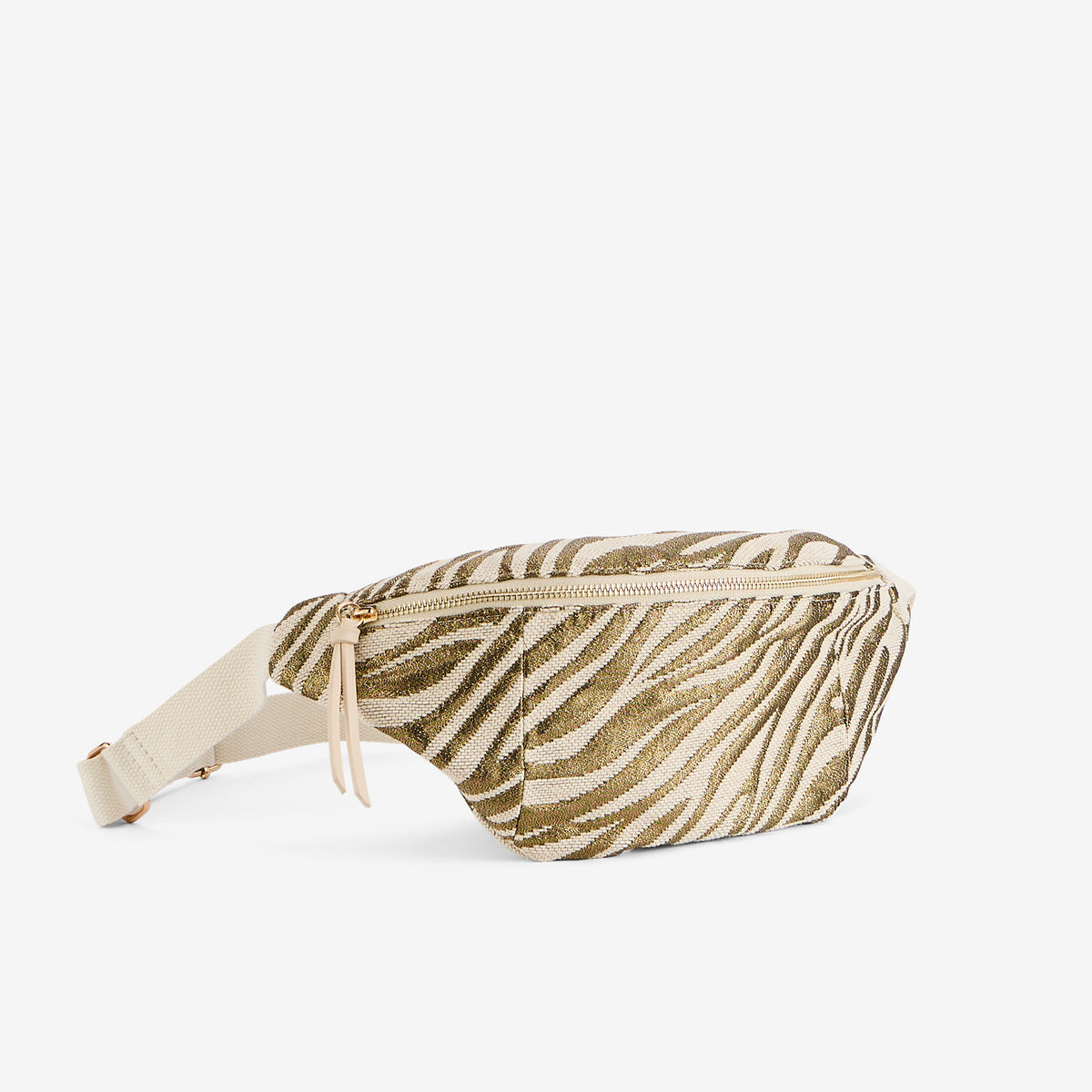 Sac banane motif zébré doré