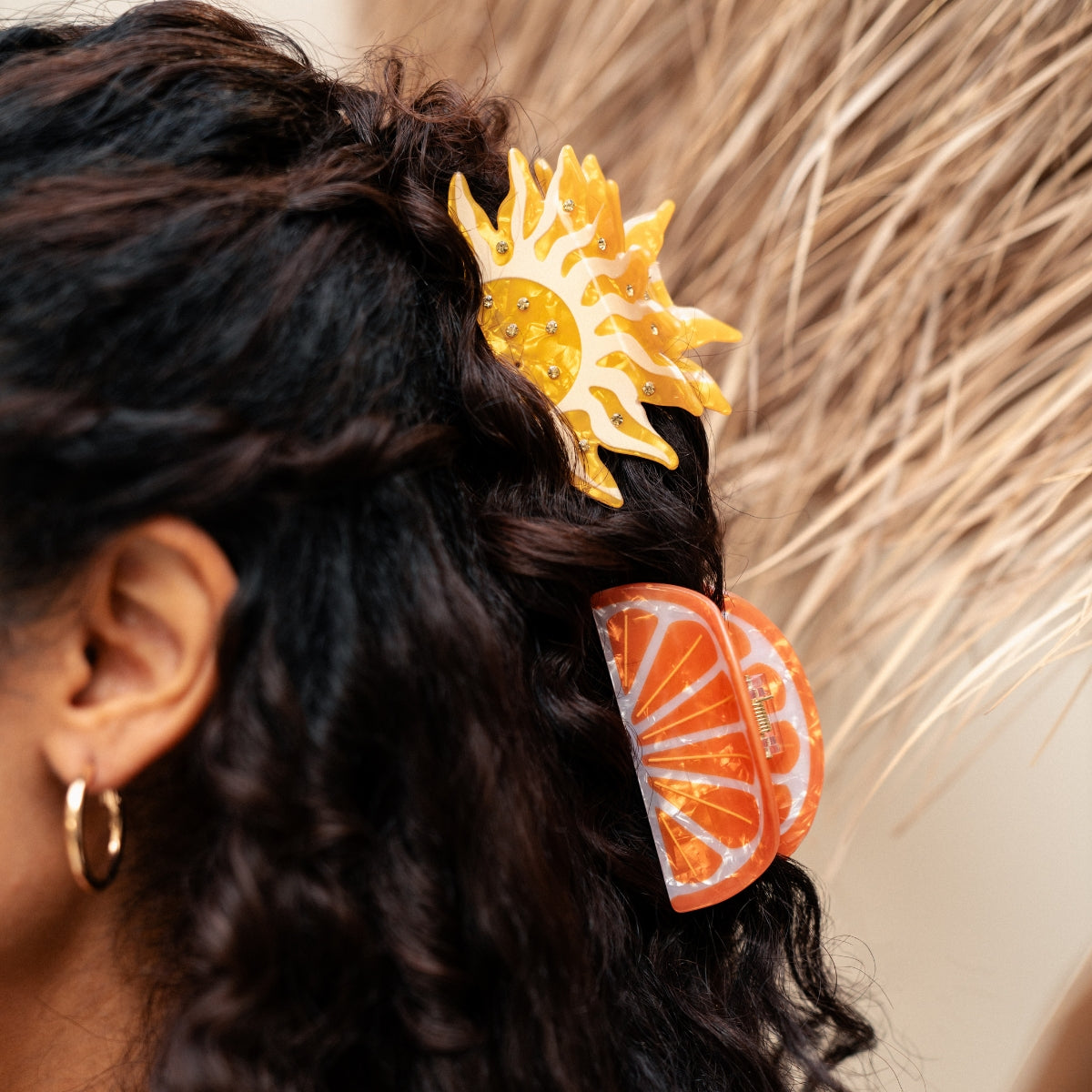 Pince à cheveux orange