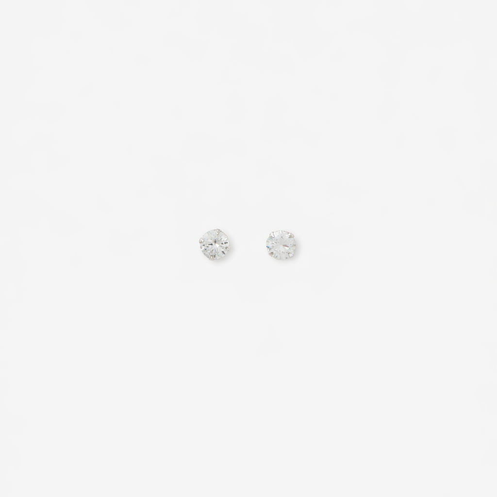 Puces d'oreilles zircon 6 mm - argent 925