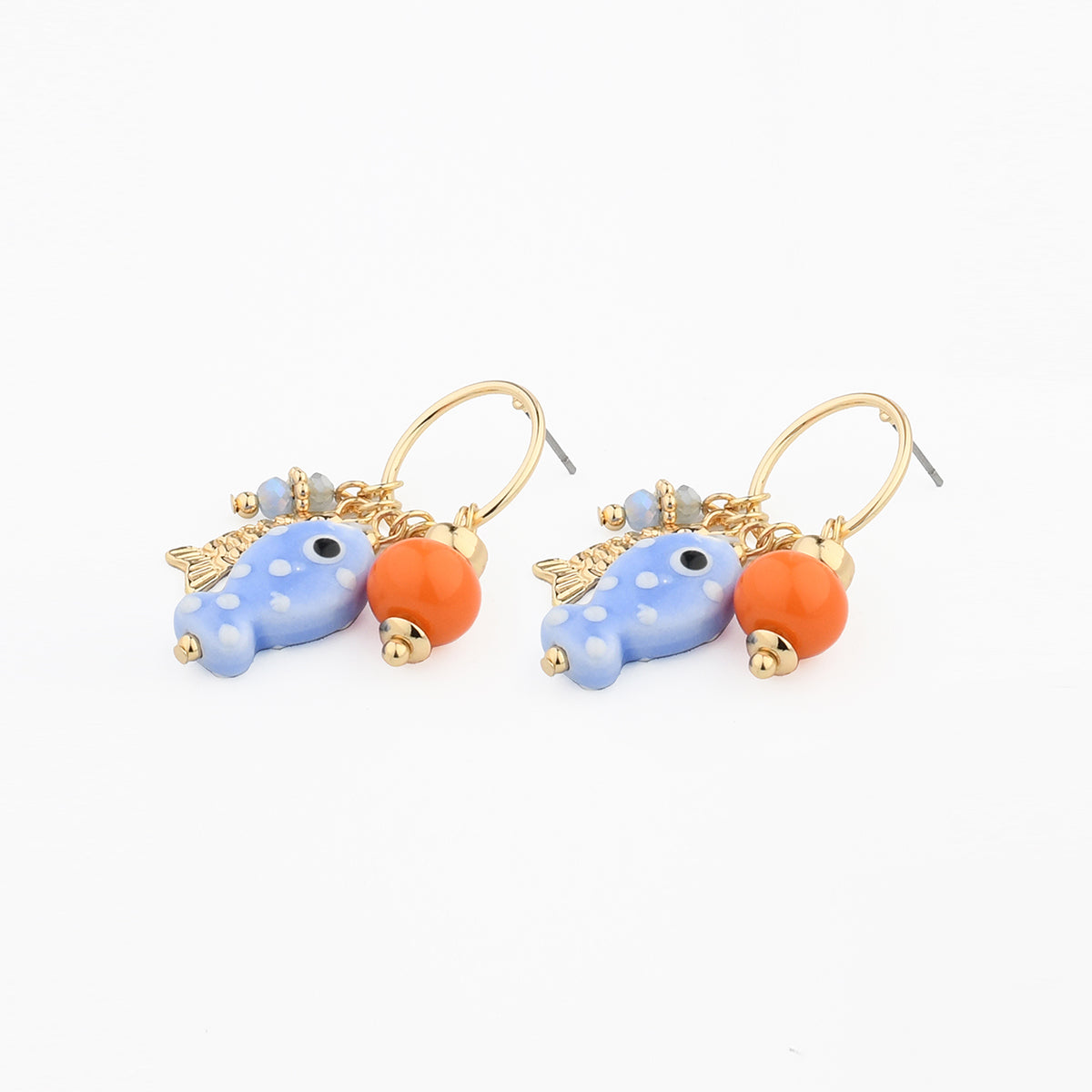 Boucles d'oreilles charms poisson céramique