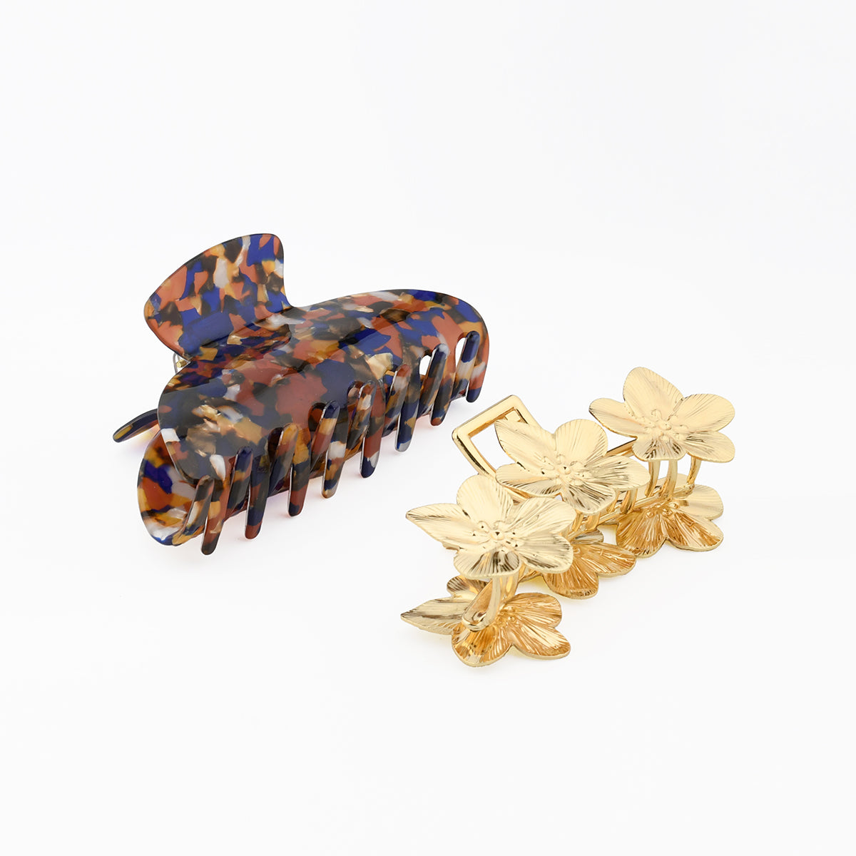 Set de 2 pinces écaille et dorée