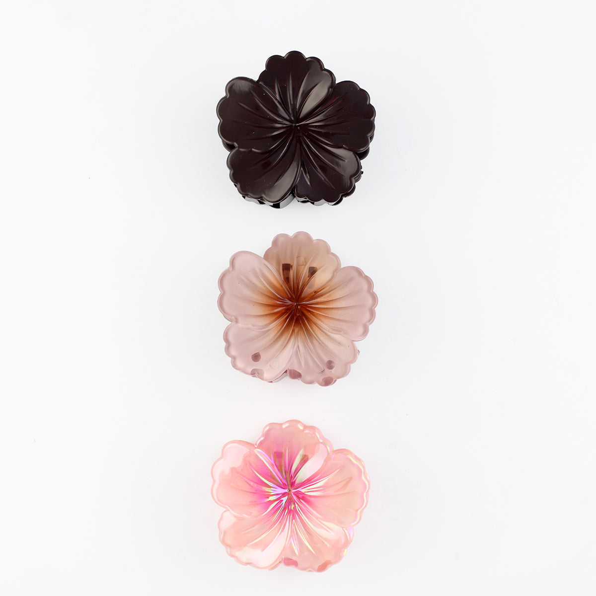 Set de 3 pinces à cheveux fleurs d'hibiscus