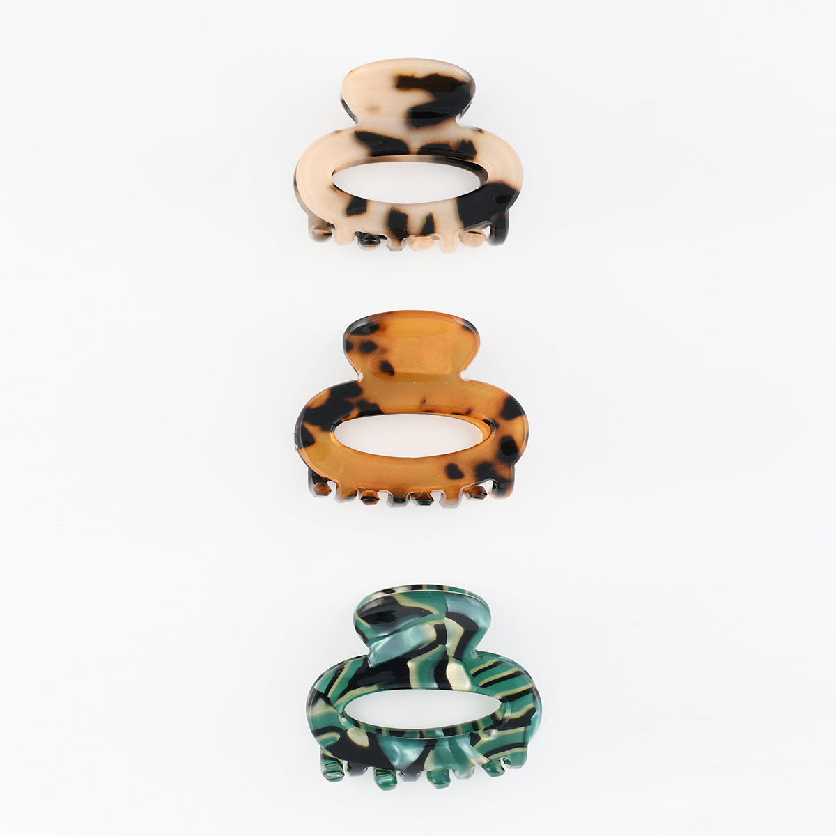 Set de 3 pinces cheveux écaille
