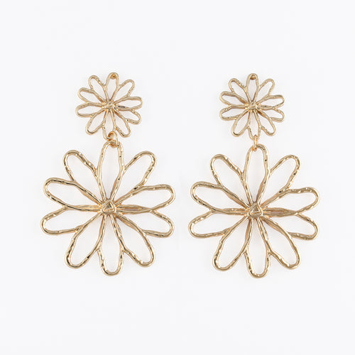 BOUCLES D’OREILLES FLEURS FILAIRES DORÉES