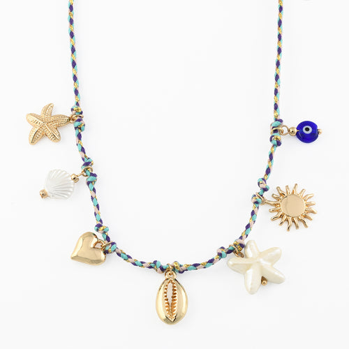 COLLIER CORDON À CHARMS COQUILLAGE