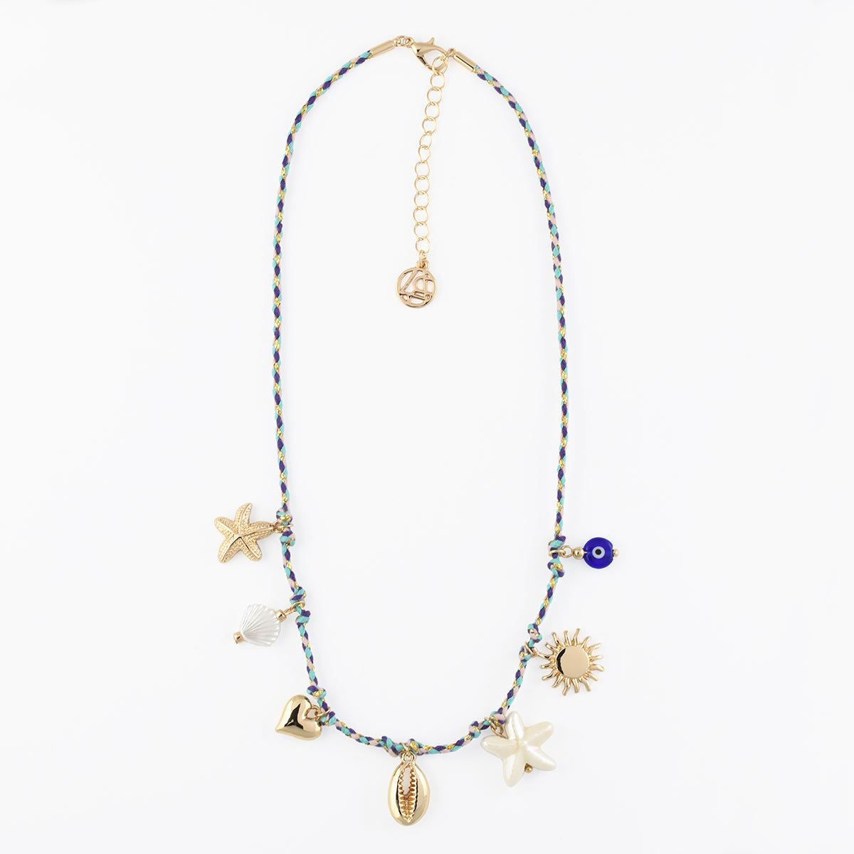 Collier cordon à charms coquillage