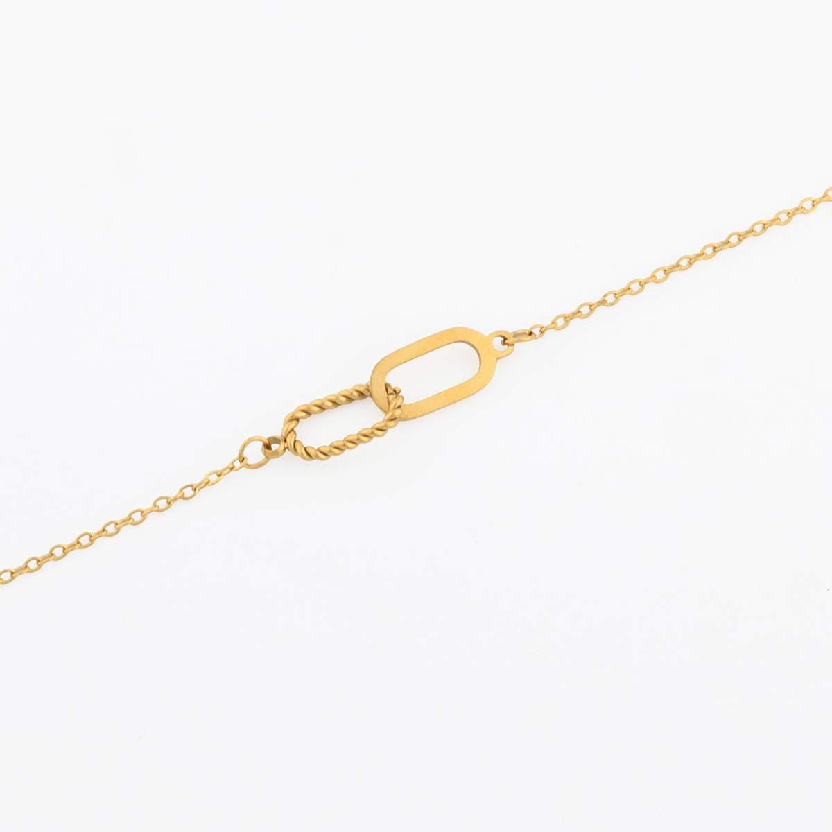Bracelet chaîne double maillons entrelacés en acier inoxydable