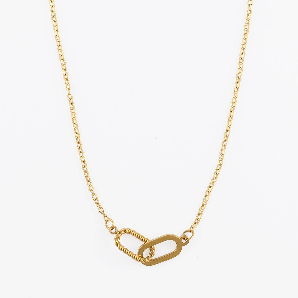 Collier chaîne à maillons entrelacés en acier inoxydable