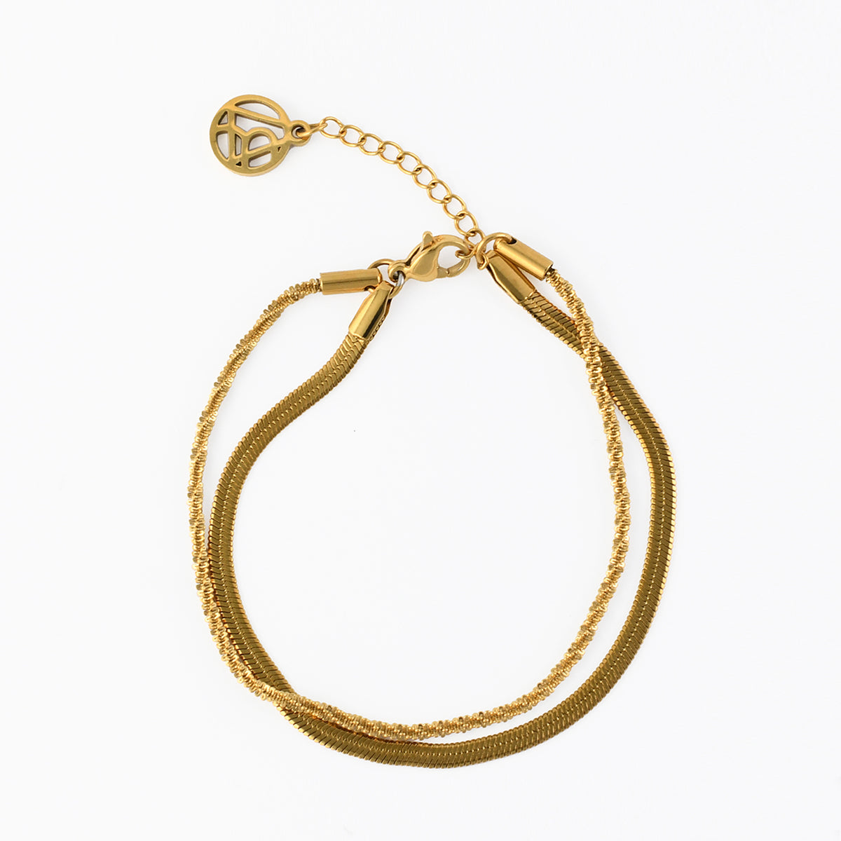 Bracelet chaîne miroir et twistée en acier inoxydable