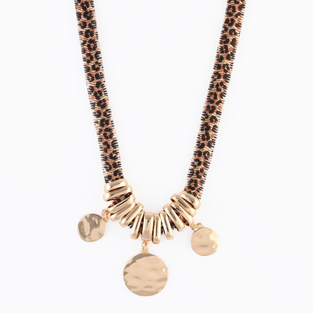 Collier chaine serpent Balagane à imprimé tacheté et pampilles
