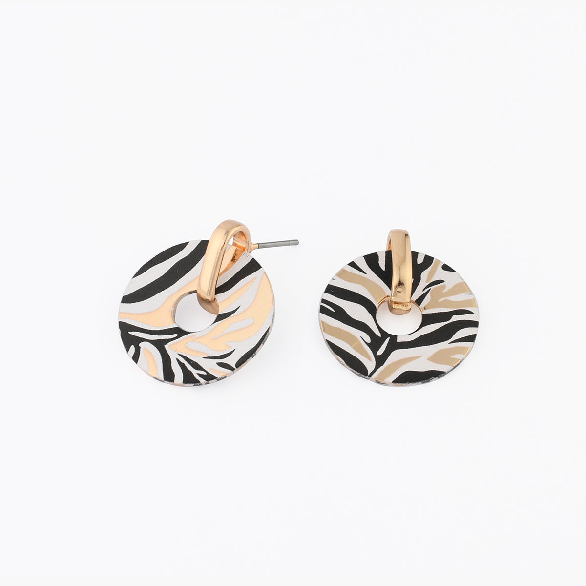 Boucles d'oreilles rondes Balagane imprimé zèbre