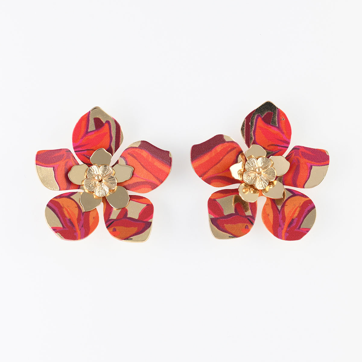 Boucles d'oreilles fleurs Balagane imprimé fleurs