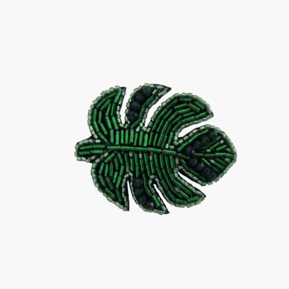 Broche feuille de monstera verte
