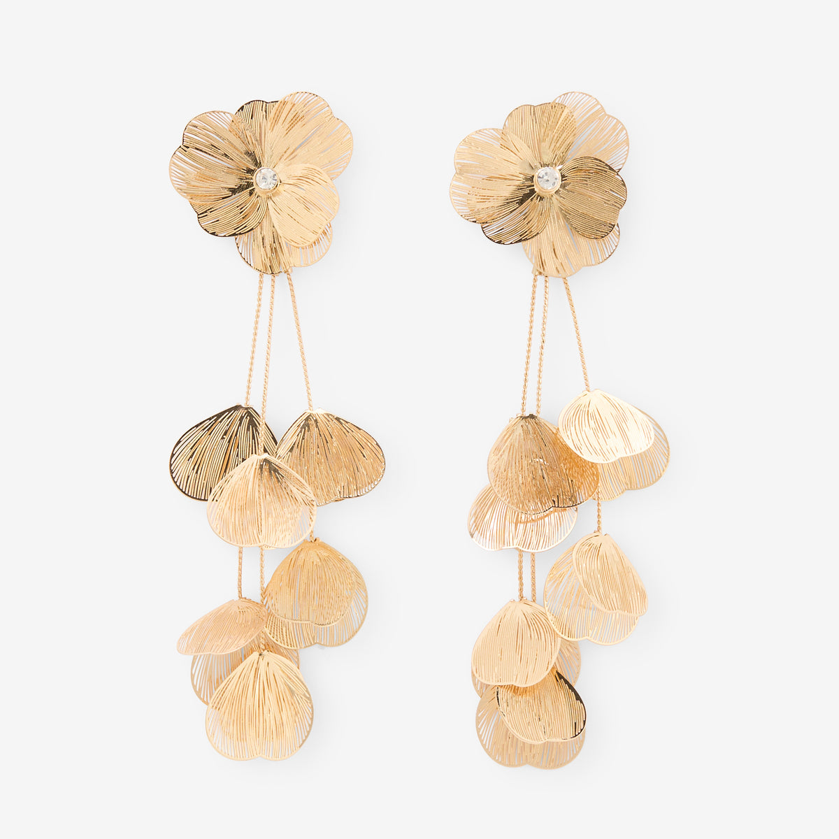 Boucles d'oreilles cascade fleurs en filigrane