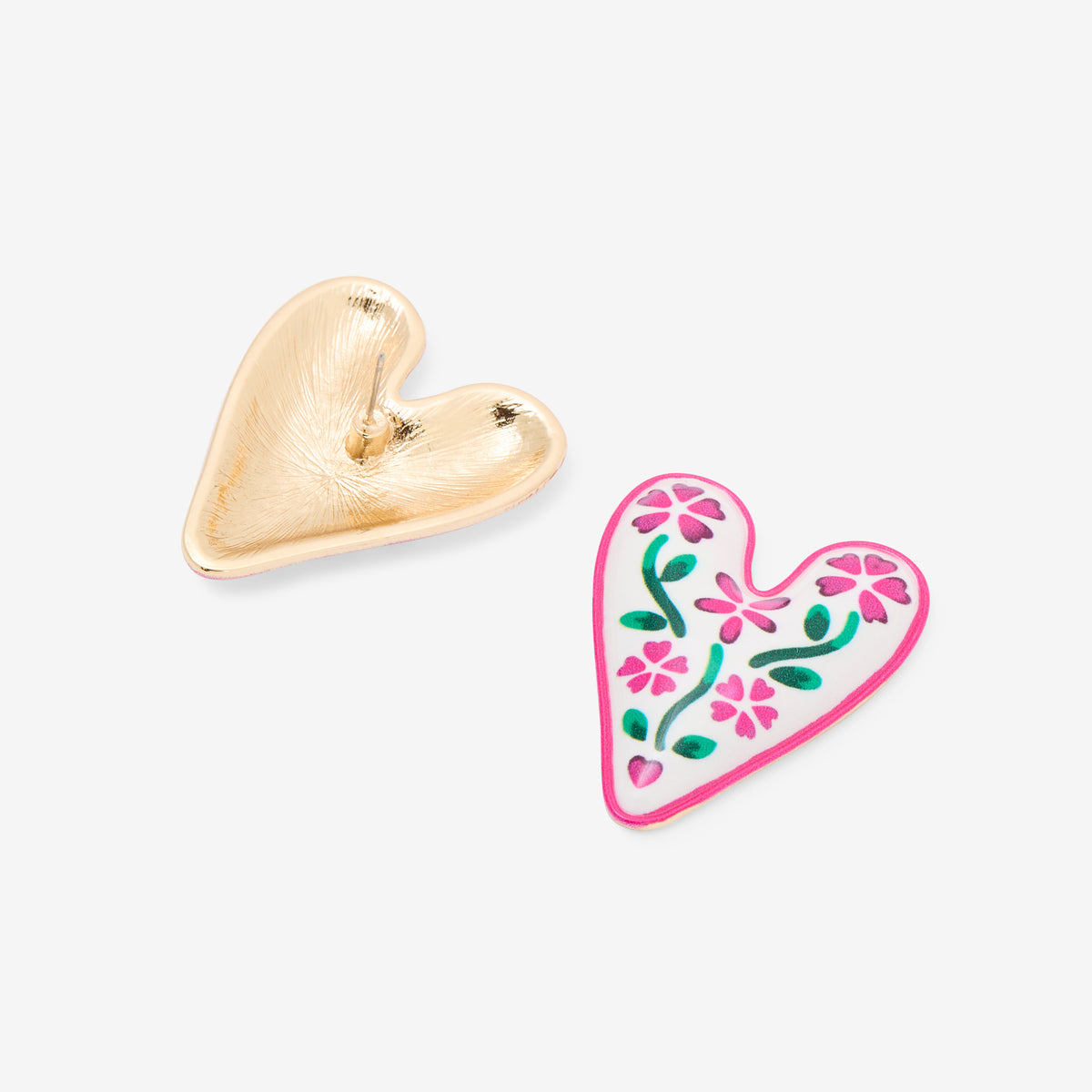 Boucles d'oreilles cœur effet porcelaine