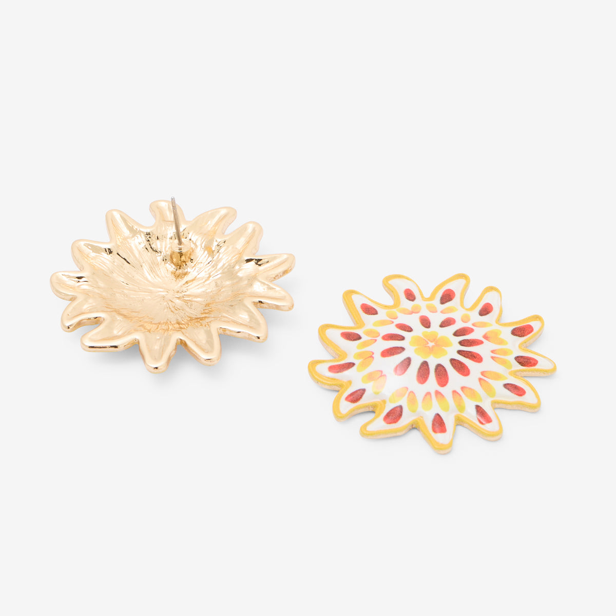 Boucles d'oreilles fleur effet porcelaine