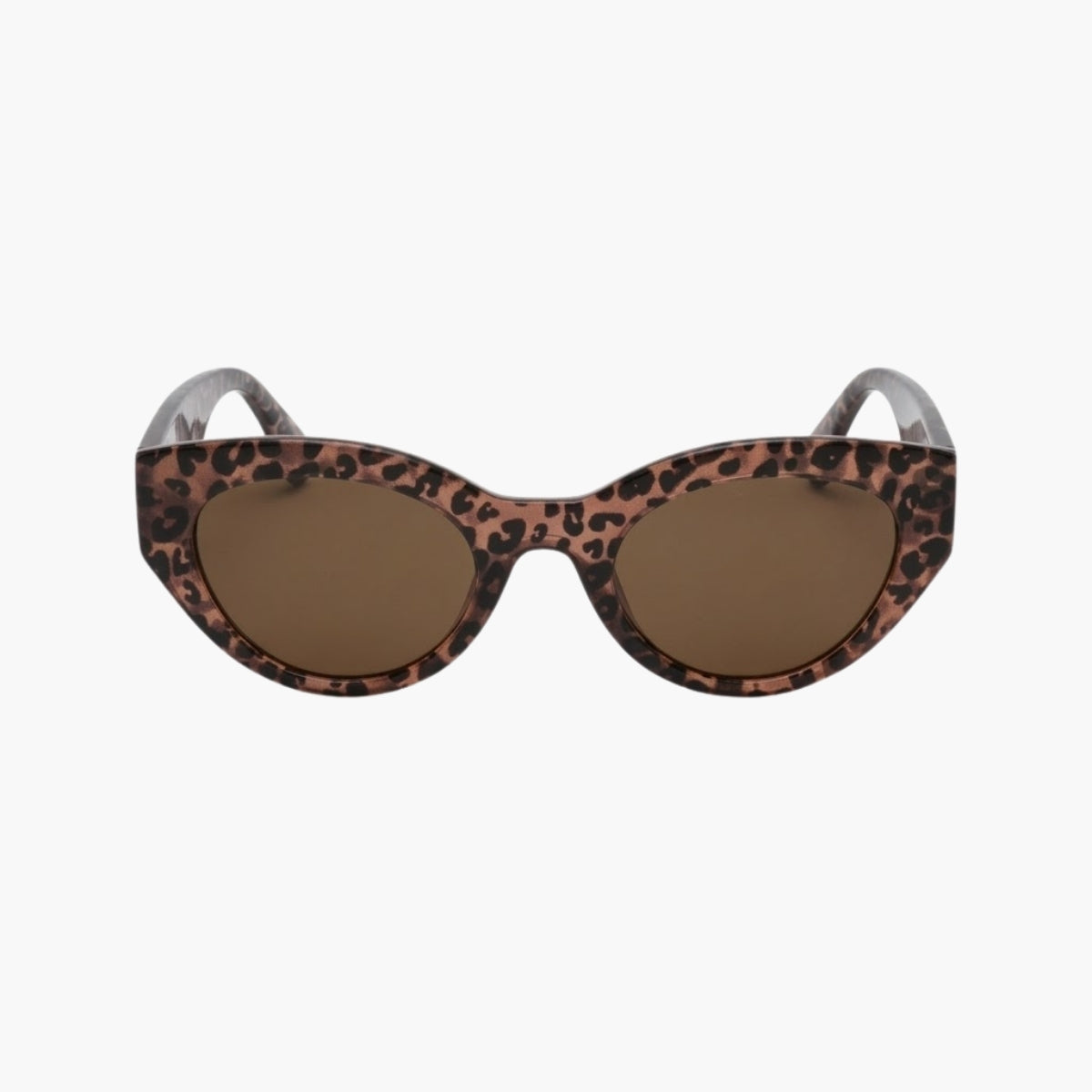 Lunettes de soleil motif léopard forme cat eye
