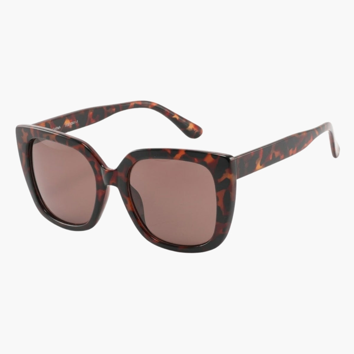 Lunettes de soleil écaille marron forme carrée