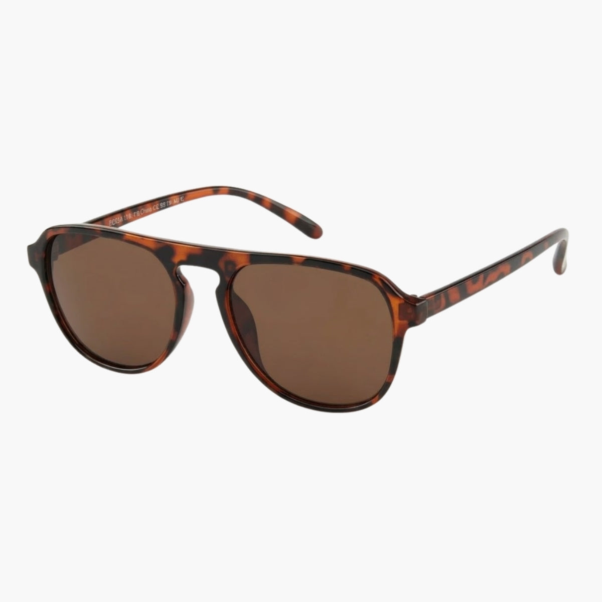 Lunettes de soleil écaille marron forme aviateur