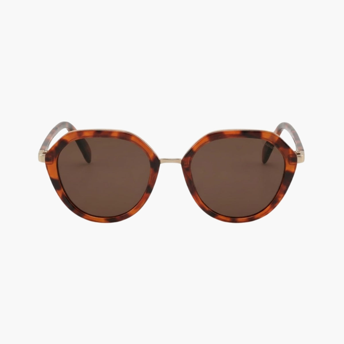 Lunettes de soleil écaille marron forme hexagonale