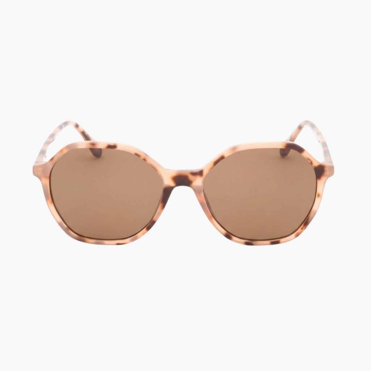 Lunettes de soleil écaille beige forme carrée