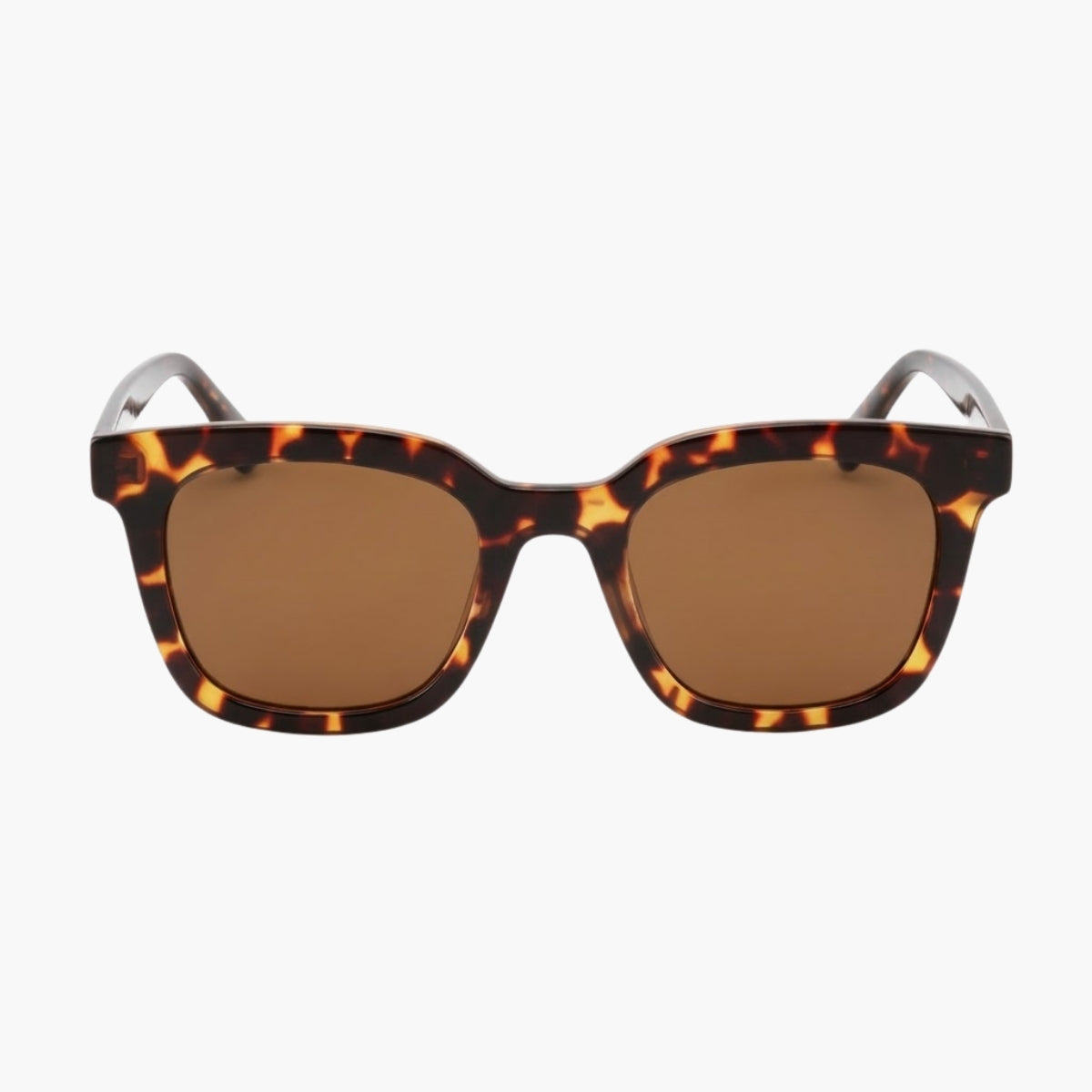Lunettes de soleil écaille marron forme carrée