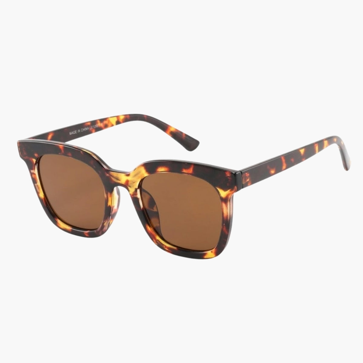 Lunettes de soleil écaille marron forme carrée