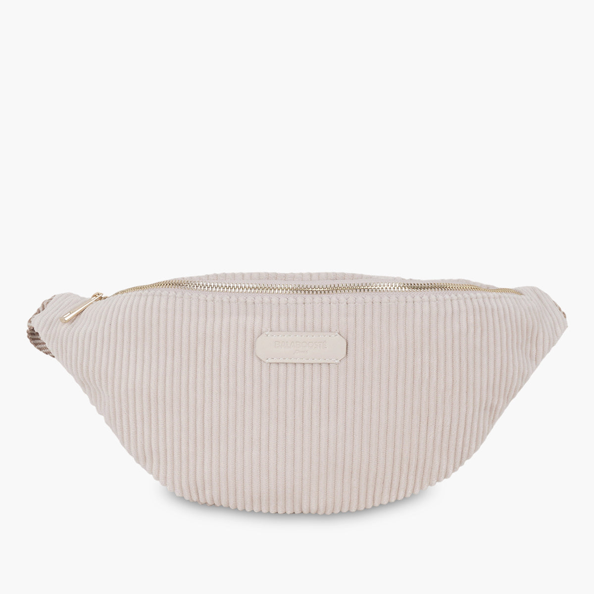 Sac banane effet côtelé écru