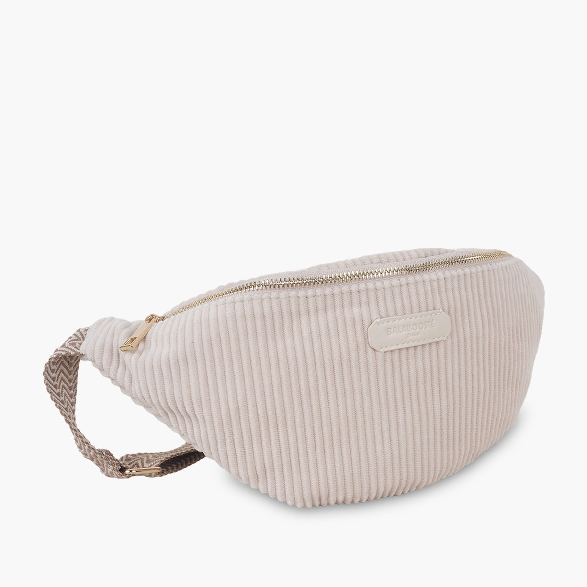 Sac banane effet côtelé écru