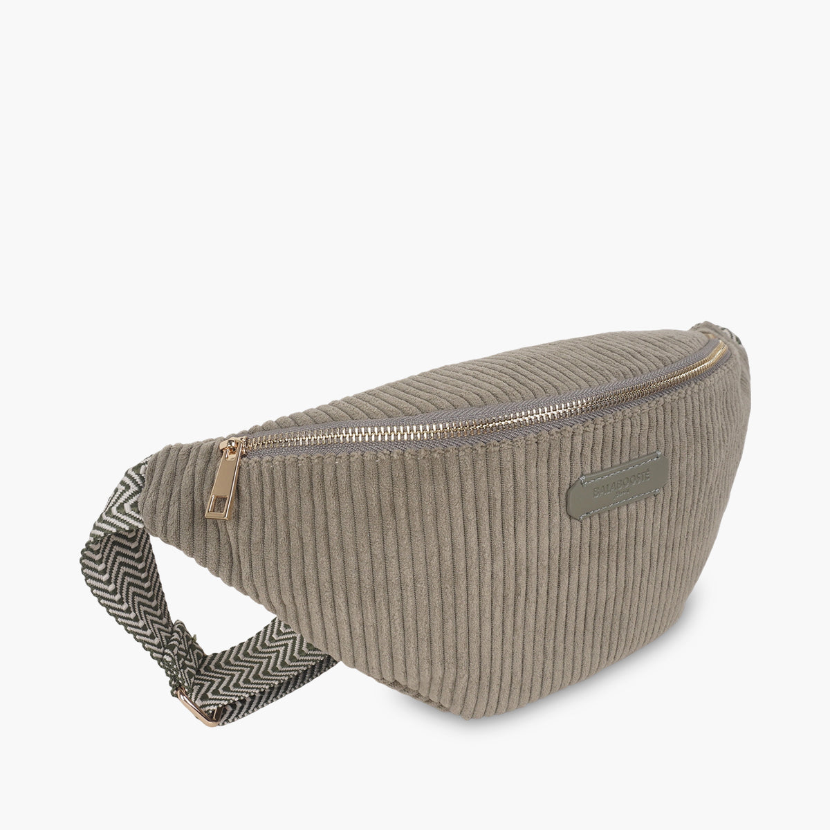 Sac banane effet côtelé kaki