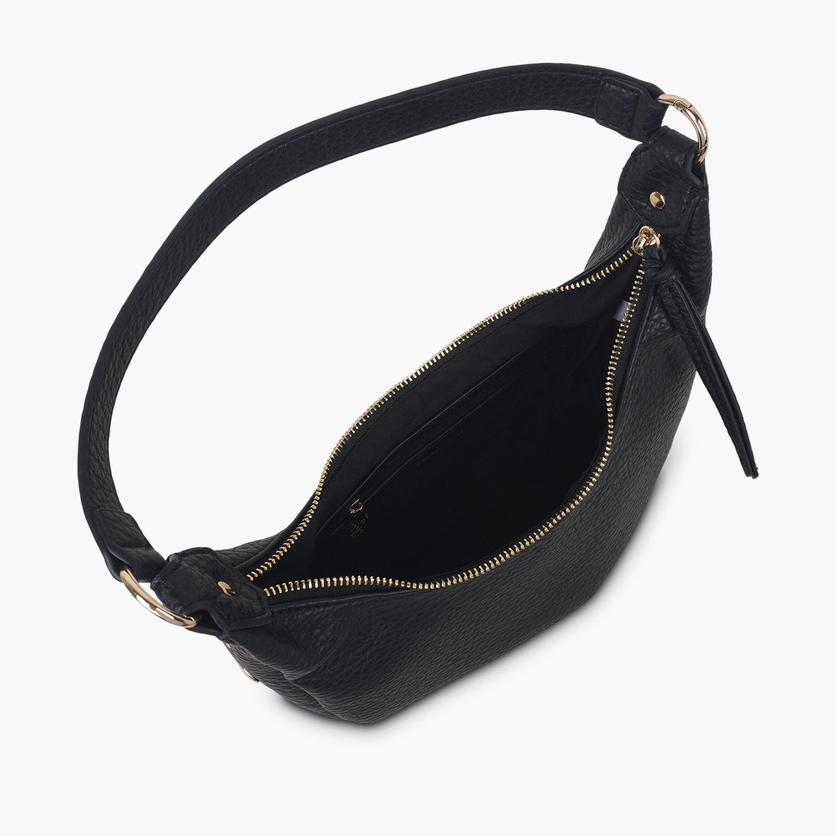 Sac porté épaule effet grainé noir