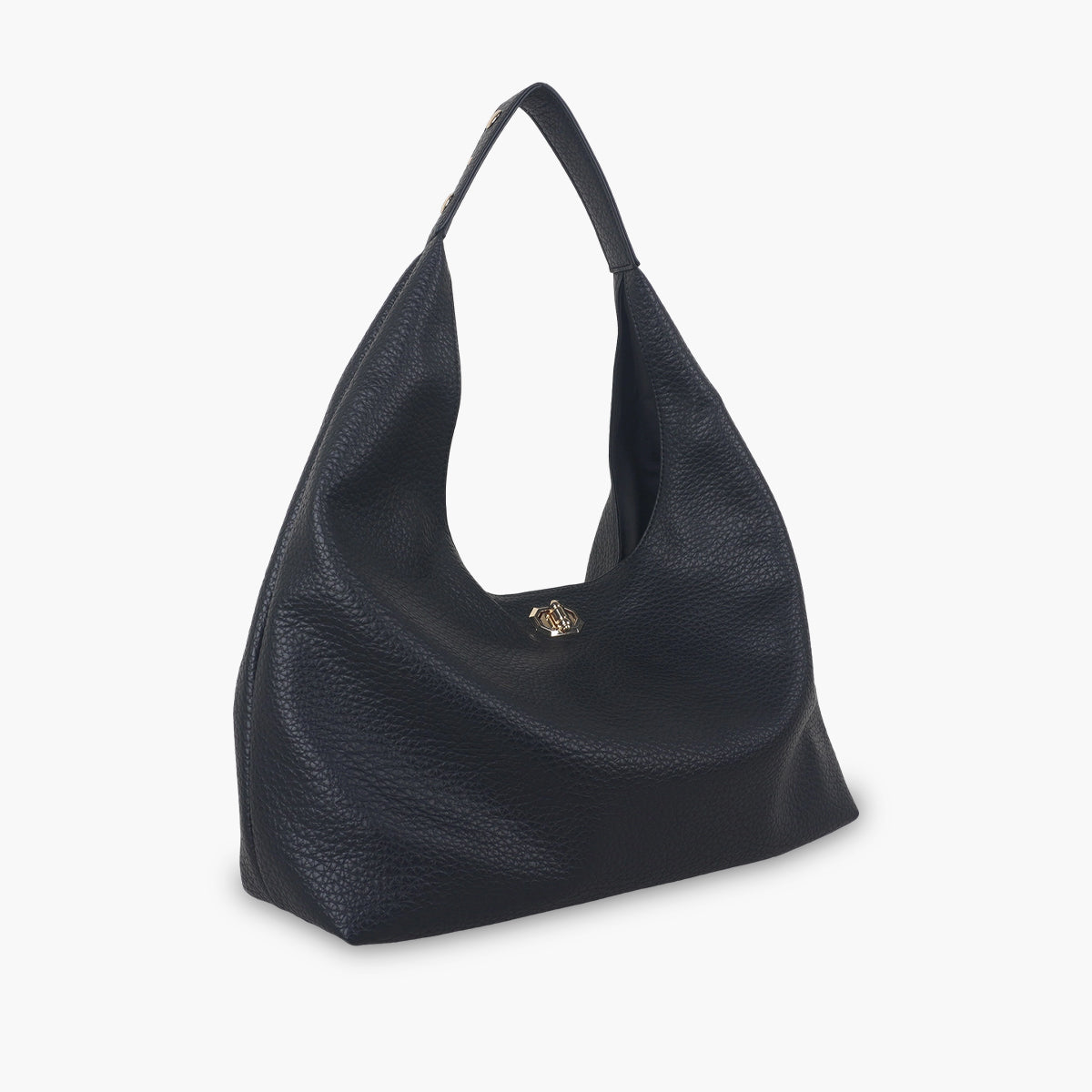 Sac hobo effet grainé noir