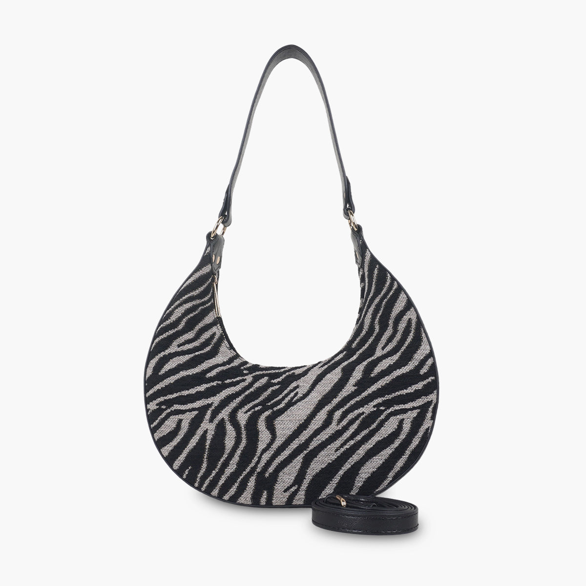 Sac porté épaule motif zèbre