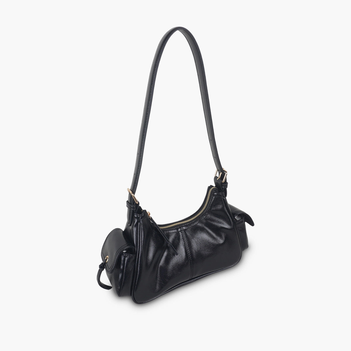 Sac porté épaule noir à poches