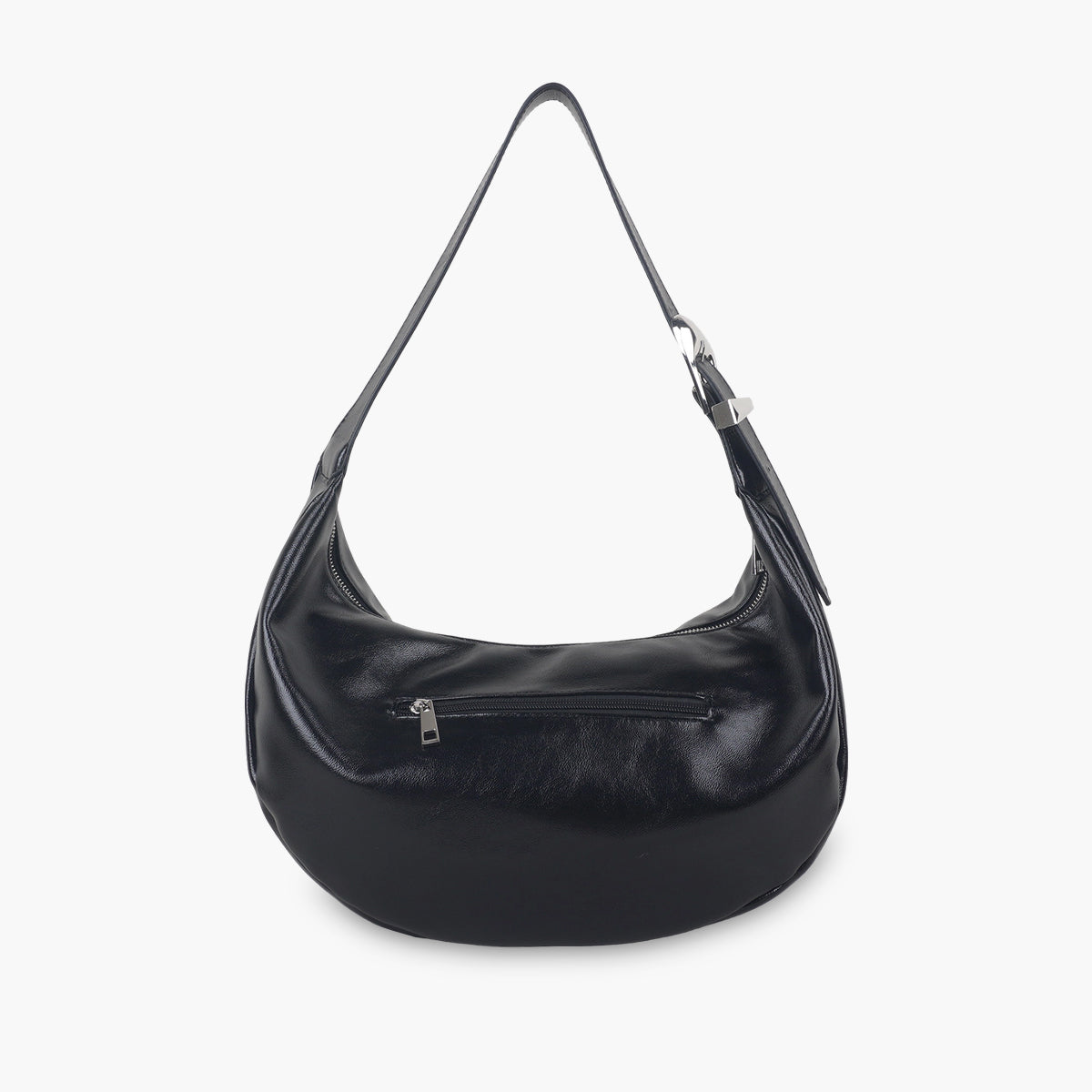 Sac hobo noir en simili cuir
