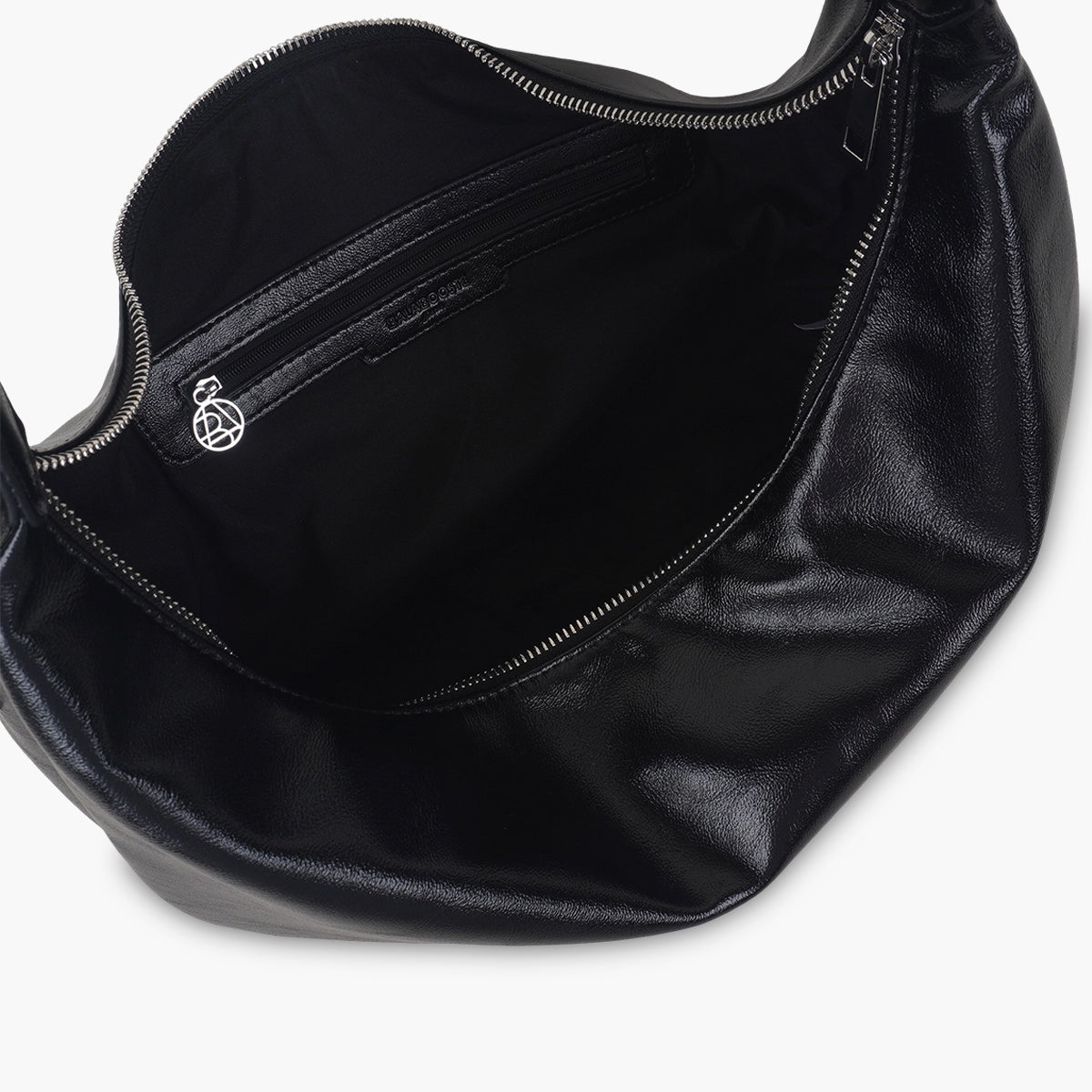 Sac hobo noir en simili cuir