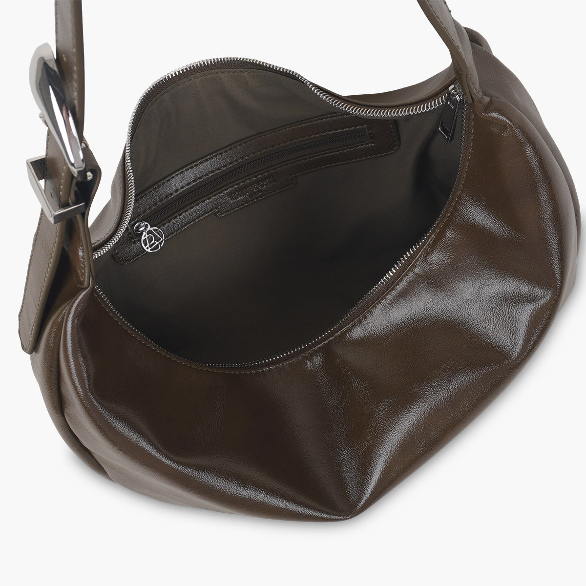 Sac hobo kaki en simili cuir