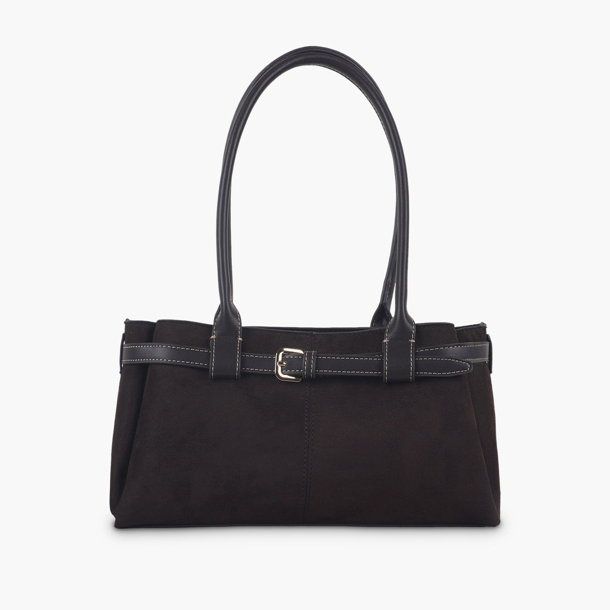 Sac porté épaule bimatière marron